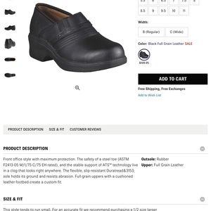 Ariat Women’s Safety Clogs Size 8 1/2